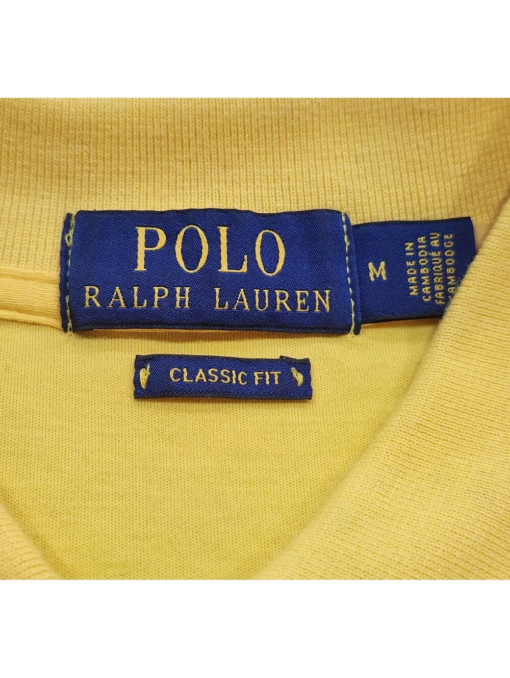 New Polo Ralph Lauren Mens Yellow Classic-Fit Short-Sleeve Polo Shirt Sz Medium